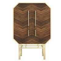 Contemporary bar cabinet Mitariwoodenglasspolished brass