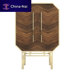 Contemporary bar cabinet Mitariwoodenglasspolished brass