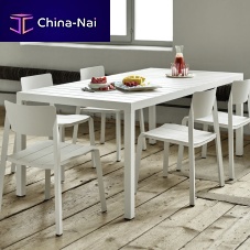 Minimalist design table FLOWlacquered aluminumlacquered aluminum baserectangular