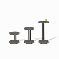 Contemporary side table ART519slatestainless steel baseround