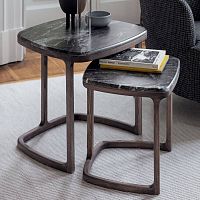 Contemporary nesting tables ANTIGONEmarbleash basesquare