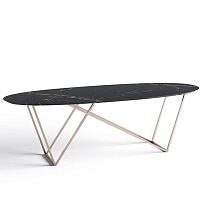 Contemporary table GRACElaminatemetal baseoval