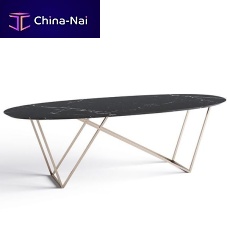 Contemporary table GRACElaminatemetal baseoval