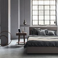 Contemporary bedside table LC 53walnutwalnut baserectangular
