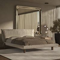 Double bed PASCALcontemporaryupholsteredwith headboard