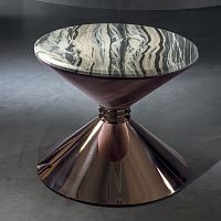 Contemporary side table ANGIEmarblemetal baseround