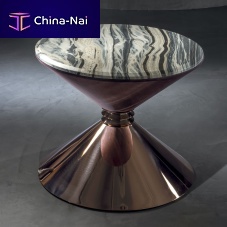 Contemporary side table ANGIEmarblemetal baseround