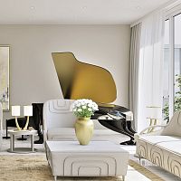 Contemporary coffee table Tuscanyleathermarblesolid wood base