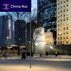 Urban lamp post PLAZA 25contemporarystainless steelpolycarbonate