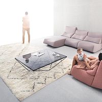 Contemporary coffee table AVETglassmetal basesquare