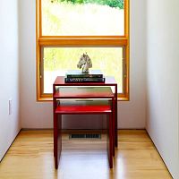 Contemporary nesting tables TROIKAbamboobamboo basefelt base
