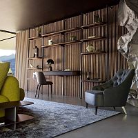 Wall-mounted bookcase IAN modularfloor-to-ceilingcontemporary