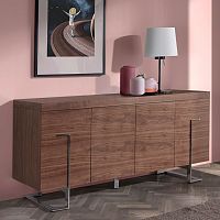Contemporary sideboard 3221wood veneerchrome steelwith shelf