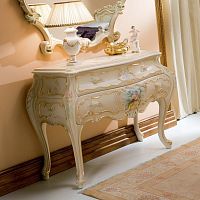 Chest of drawers with long legs IRIDE classicwoodenlacquered wood