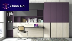 Contemporary desk BOSTONwoodenwith shelffolding