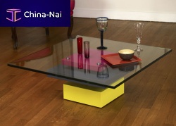 Contemporary coffee table PIED-Gglasssquarecustom