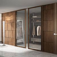 Contemporary walk-in wardrobe COSTA MARFIL : VERDEJOoakglasswith sliding door