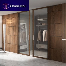 Contemporary walk-in wardrobe COSTA MARFIL : VERDEJOoakglasswith sliding door