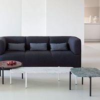 Contemporary coffee table BLADE MDFmarblesteel base