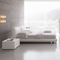 Double bed Echocontemporaryupholsteredwith upholstered headboard