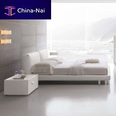Double bed Echocontemporaryupholsteredwith upholstered headboard