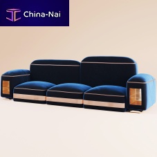 Contemporary sofa GEORGEvelvetbluewooden