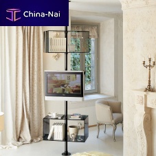 Contemporary TV stand DOMINOswivelfloor-to-ceilingmodular