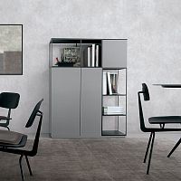 High sideboard ATELIER contemporaryoakpowder-coated steel