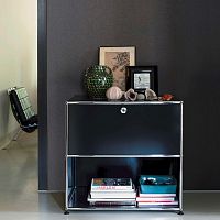 Contemporary side table USM Hallermetalmetal baserectangular