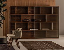Free-standing bookcase PILONEcontemporarysolid woodmatte lacquered wood