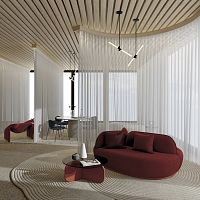 Plain sheer curtain fabric STYLO polyesterwashabletransparent
