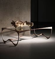 Contemporary coffee table Memphisglasssteel baserectangular