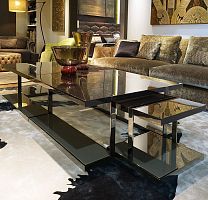 Contemporary nesting tables Vertigowoodenchromed metal basesquare