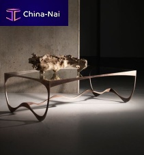 Contemporary coffee table Memphisglasssteel baserectangular