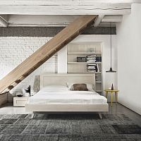 Double bed MAESTRALE M01contemporarywith headboardsolid wood