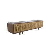 Contemporary TV cabinet SCARLETTlowboardrattanbeige