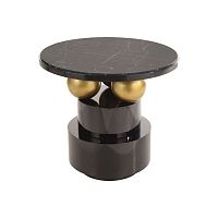 Contemporary side table BOULE marblebeech baseround