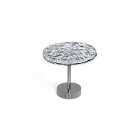 Contemporary side table MILLERglassmetal baseround