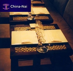 Contemporary table FTA HP RESSM tempered glassfor restaurant
