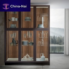 Contemporary china cabinet GENESIwoodenglass