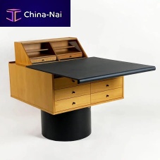 Contemporary secretary desk SESAMOlacquered woodleatherglass