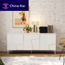 High sideboard Linencontemporarylacquered MDFmelamine