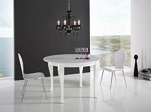 Traditional table COLOMA lacquered woodroundextending
