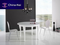 Traditional table COLOMA lacquered woodroundextending