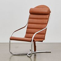 Contemporary lounge chair PH Loungefabricleatherchrome steel
