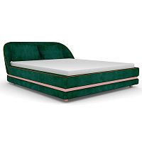Double bed Borealcontemporaryupholsteredwith upholstered headboard