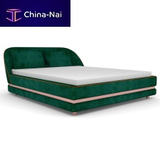 Double bed Borealcontemporaryupholsteredwith upholstered headboard