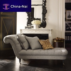 Chesterfield chaise longue WESTMINSTERfabricleatheron casters