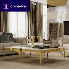 Contemporary coffee table Gorkymarblechrome steel baserectangular