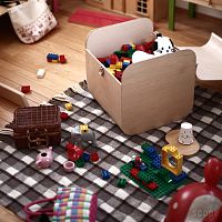 Birch storage box STOOLBOX FATTYwith lid